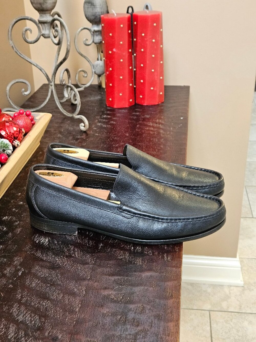 Bruno Magli Men's Soft Leather Loafers, Black, Sz 13